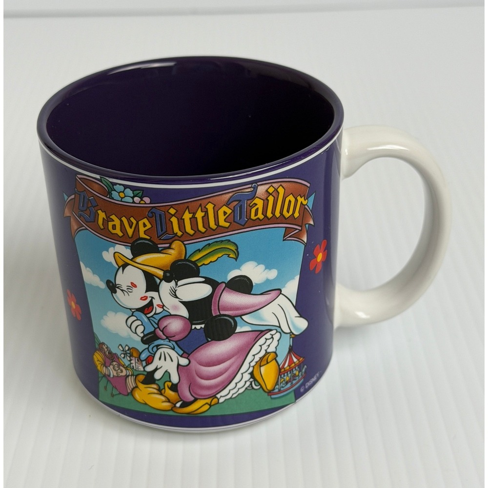 Vintage Disney Brave Little Tailor Mickey Mouse Coffee Mug Made in Japan